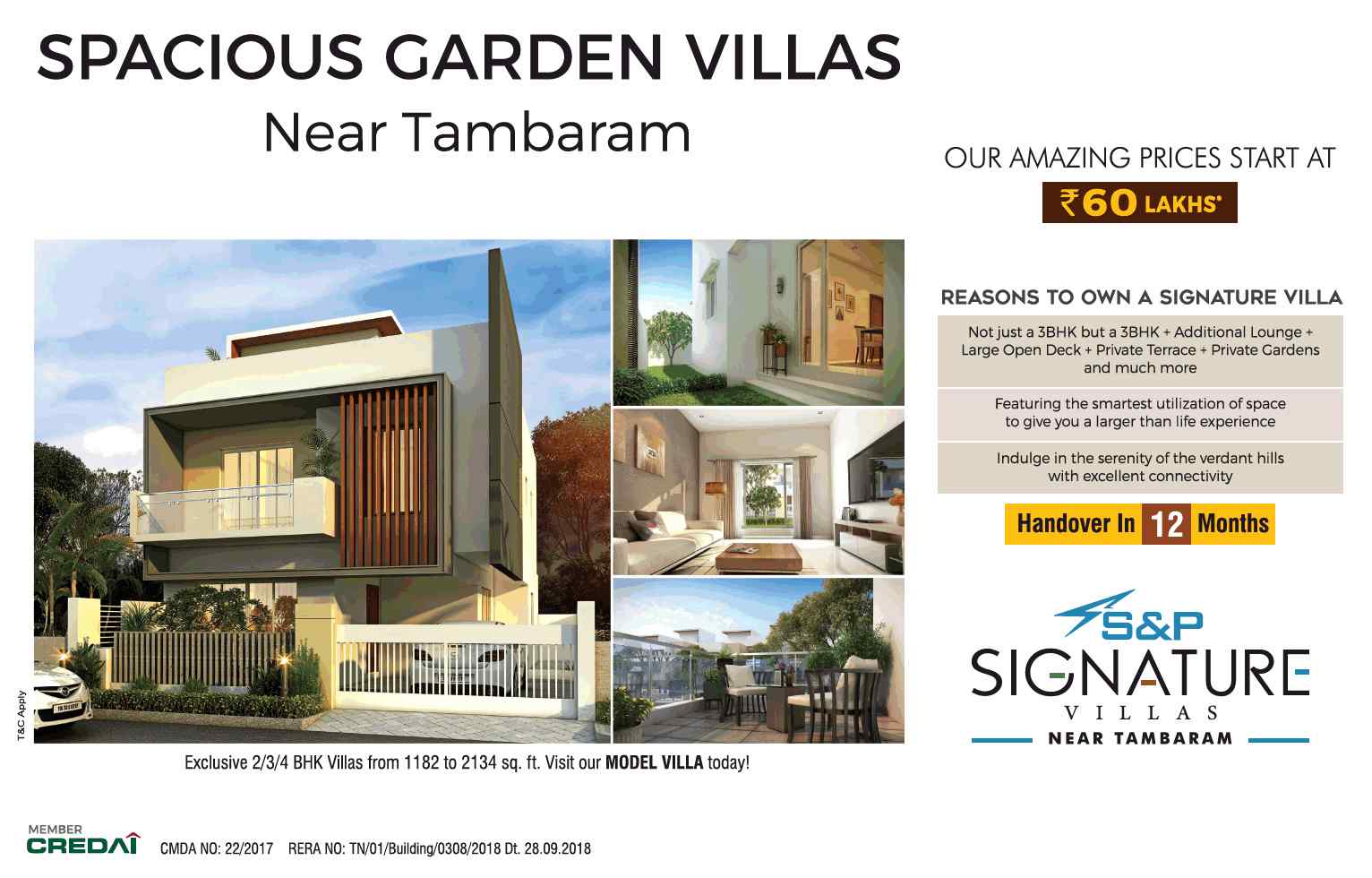 Book spacious garden villas @ Rs 60 Lakhs at S&P Signature Villas in Chennai Update